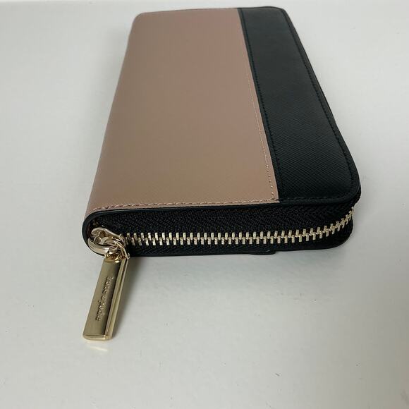Kate Spade Large Leather Continental Wallet Brown and Black Zip Around Madison - Picture 5 of 11